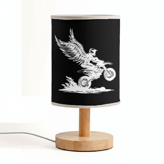Winged Dirt Bike Rider Soaring Adventure Fabric Lamps