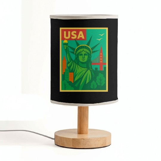 Iconic Statue of Liberty Urban Artwork  Fabric Lamps