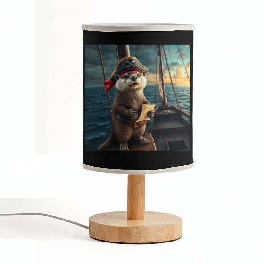 Pirate Otter Sailing Adventure Fabric Lamps