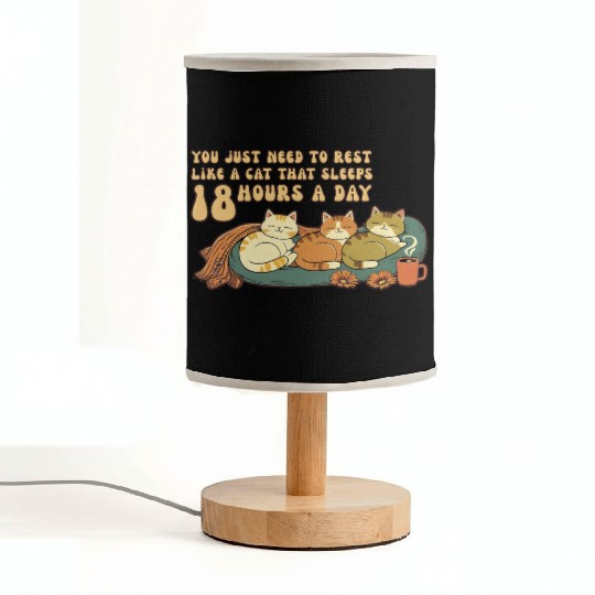 Relaxing Cat Nap Quote Design Fabric Lamps