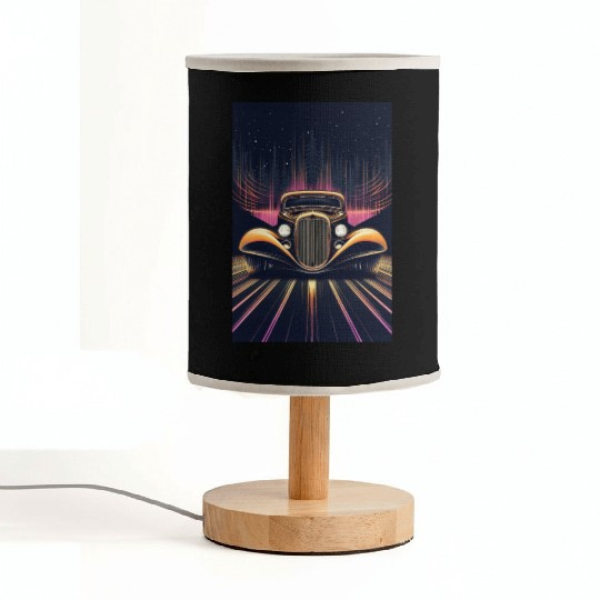 Retro Ride Through Neon Nights Fabric Lamps