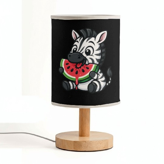 Funny zebra watermelon fruit summer cartoon Fabric Lamps