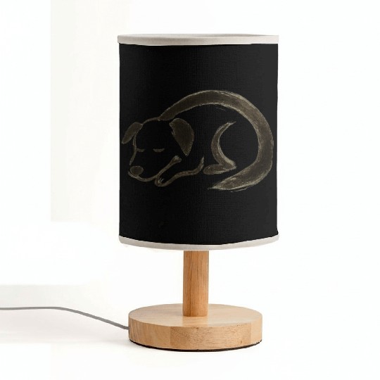 Sleeping Dog – Minimalist Ink Pet Design Fabric Lamps