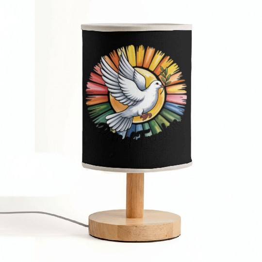 Peaceful Dove with Olive Branch Design Fabric Lamps