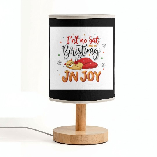Festive Cat Joy Christmas Design Fabric Lamps
