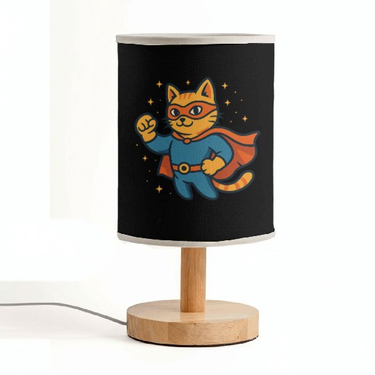 Martial Arts Cat Superhero Design Fabric Lamps