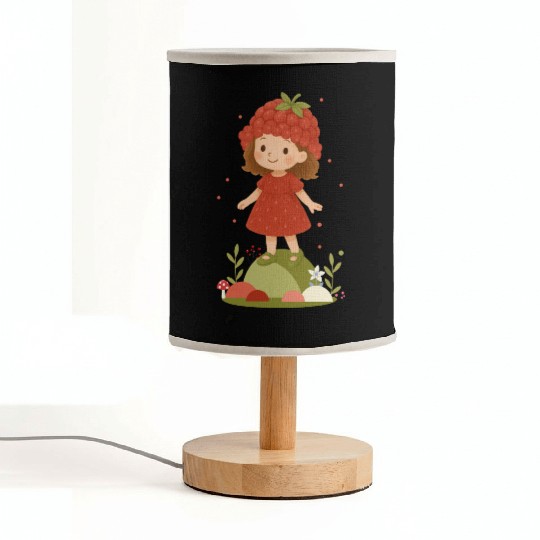 Cute Raspberry Girl Illustration Fabric Lamps