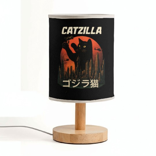 Vintage Catzilla: Funny Cat Monster Fabric Lamps