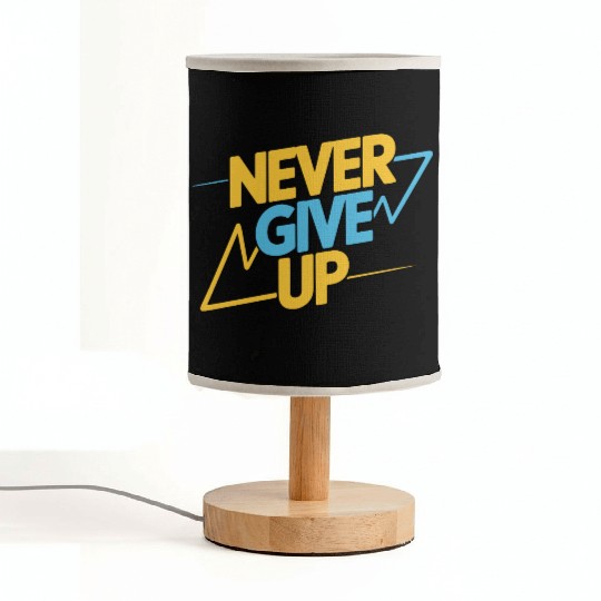 Never Give Up Motivational Typography Fabric Lamps
