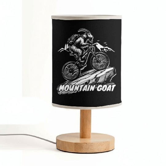 Mountain Goat on Bike Fabric Lamps