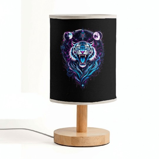 Neon Tribal Tiger Cosmos Design Fabric Lamps