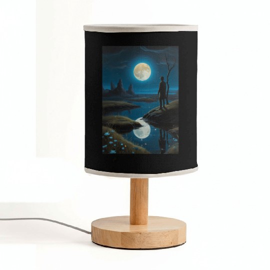 Mystic Night Under the Full Moon Fabric Lamps