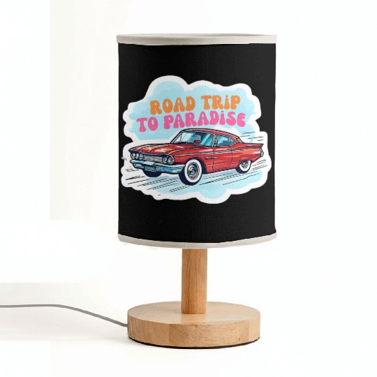 Vintage Classic Car Road Trip Design Fabric Lamps