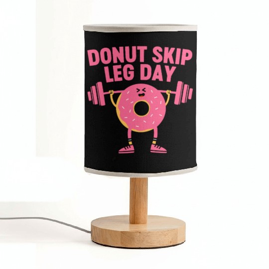 Donut Skip Leg Day Funny Donut Weightlifting Fabric Lamps