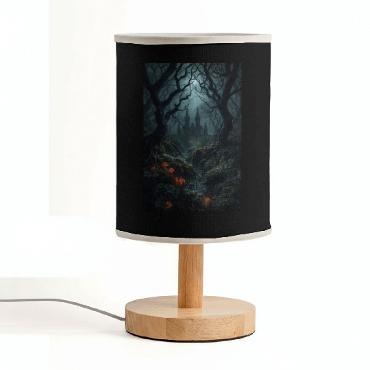 Enchanted Forest Castle Scene Fabric Lamps