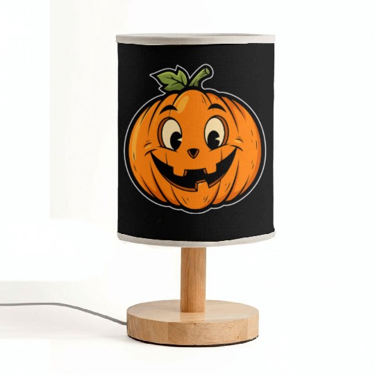 Playful Jack-o'-Lantern Cartoon Design Fabric Lamps
