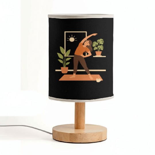 Sunlit Yoga Stretch Illustration Fabric Lamps