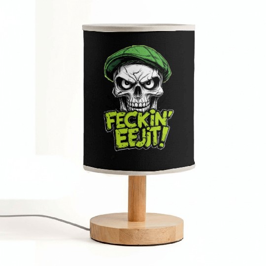 Angry Skull Feckin Eejit Irish Slang Funny Joke Fabric Lamps