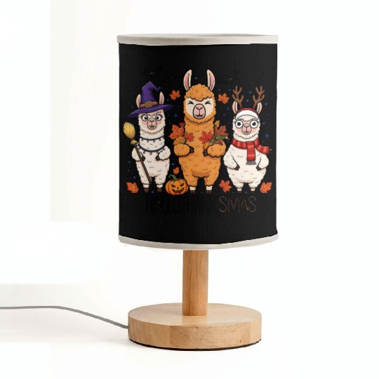 Hallothanksmas Llama Trio Halloween Xmas Fabric Lamps Gift