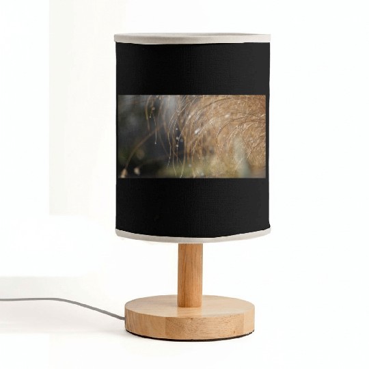 Tiny Dew Drops on Delicate Golden Grass Fabric Lamps
