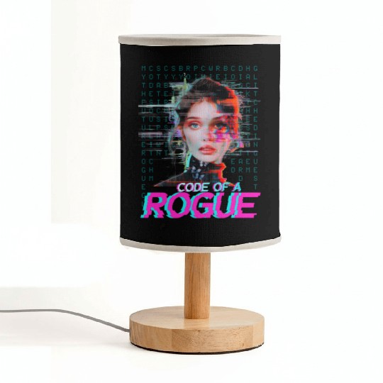 Futuristic Digital Rogue Illustration Fabric Lamps