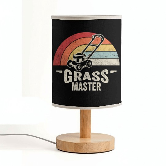 Grass Master Lawn Mowing Lawn Mower  Funny Retro Fabric Lamps