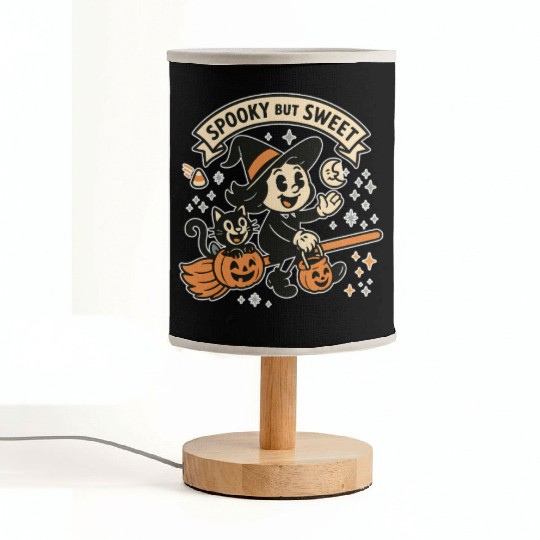 Spooky Sweet Halloween Witch Scene Fabric Lamps