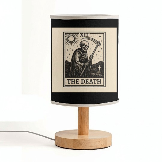 Dark Tarot The Death Illustration Fabric Lamps