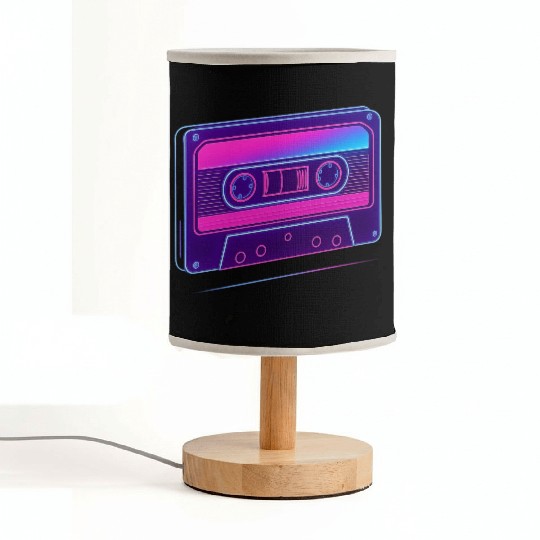 Neon Cassette Tape Retro Design Fabric Lamps