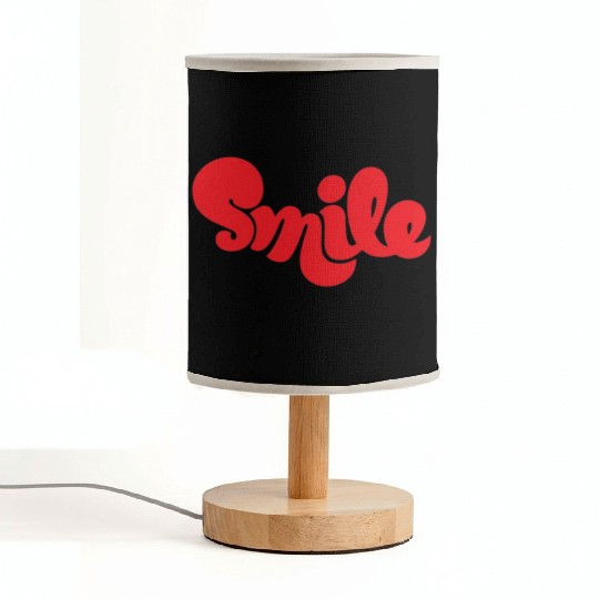 Vibrant Red Smile Typography Design Fabric Lamps