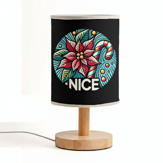 Festive Poinsettia Holiday Patch Fabric Lamps