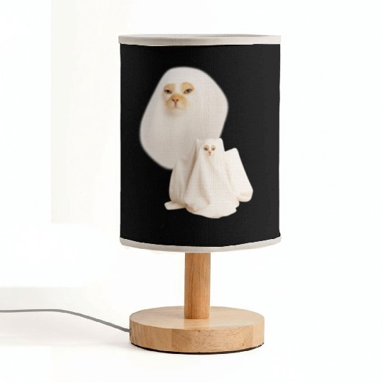ghost cat meme funny halloween Fabric Lamps