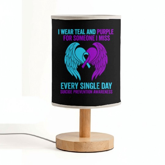 I Wear Teal and Purple for Someone Suicide Awarene Fabric Lamps