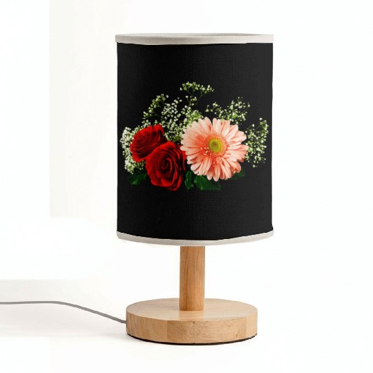 Gerbera Daisy And Two Roses Fabric Lamps