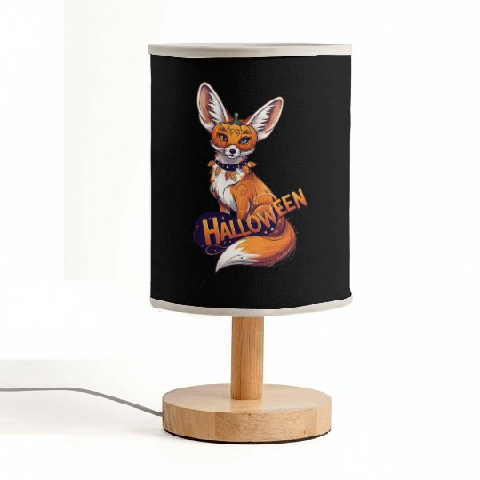 Enchanted Fox with Jack-o-Lantern Mask Fabric Lamps