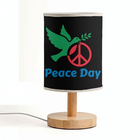 Peace Day Dove with Olive Branch Fabric Lamps