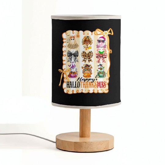 Thanksgiving Christmas Happy Hallothanksmas Fabric Lamps