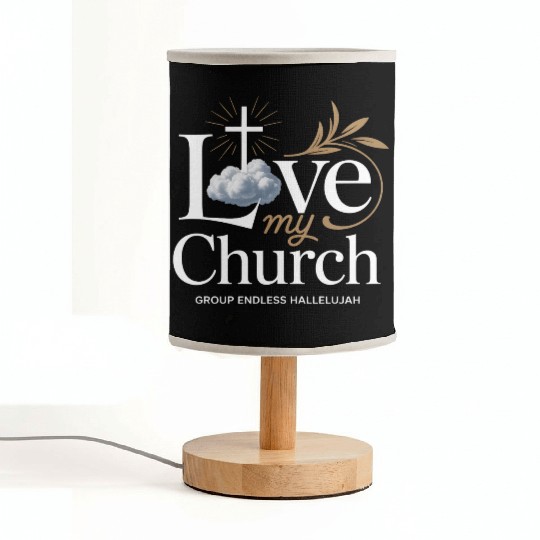 I Love My Church Cross Christian Streetwear Fabric Lamps