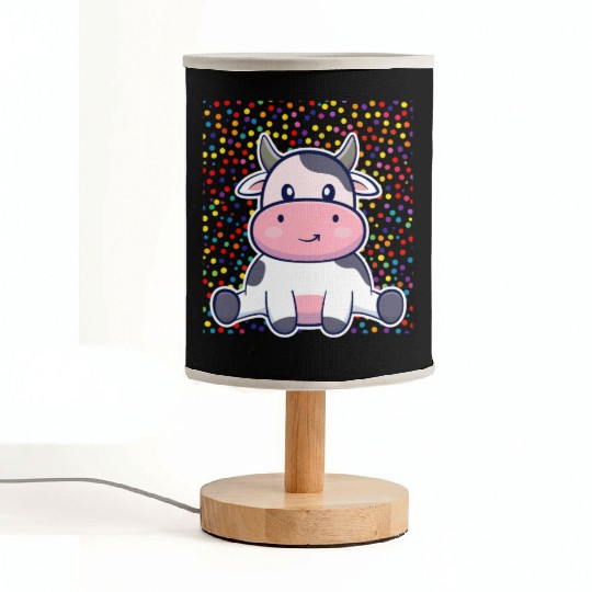 Cute Cartoon Cow with Polka Dots Fabric Lamps