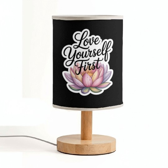 Inspirational Lotus Floral Affirmation Fabric Lamps