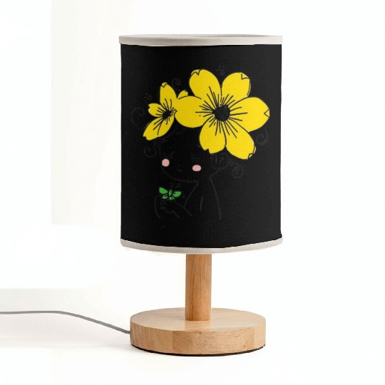Floral Girl with Bright Yellow Blossoms Fabric Lamps