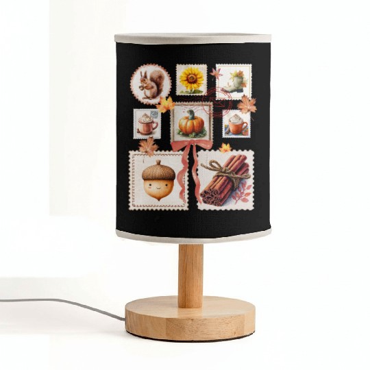 Watercolor Autumn Postage Stamps Fall Vibes Autumn Fabric Lamps