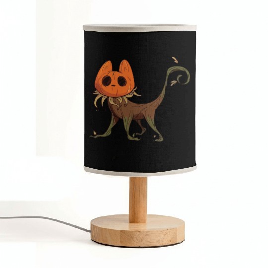 Whimsical Jack-o'-Lantern Cat Hybrid Fabric Lamps