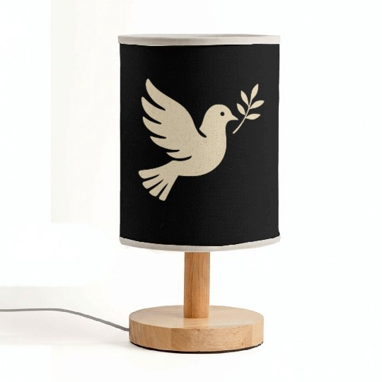 Elegant Dove with Olive Branch Design Fabric Lamps