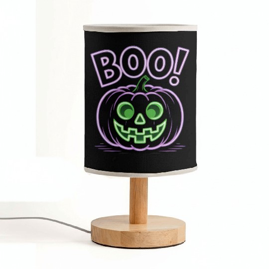 Neon Jack-O-Lantern Halloween Design Fabric Lamps