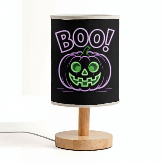 Neon Jack-O-Lantern Halloween Design Fabric Lamps