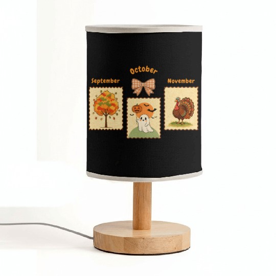 Autumn and Halloween Season Symbols Fabric Lamps