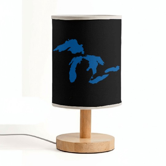 The Great Lakes Design Michigan SIlhouette Vector Fabric Lamps