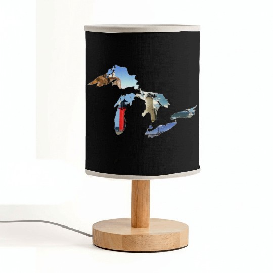 Michigan Great Lakes Lighthouses Fabric Lamps