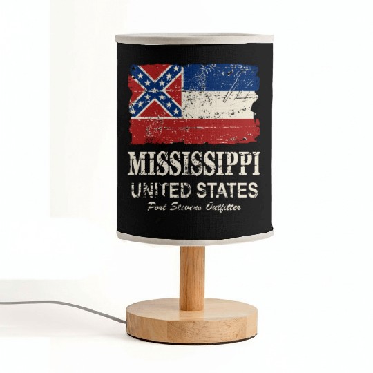 Mississippi Flag - Vintage Look Fabric Lamps